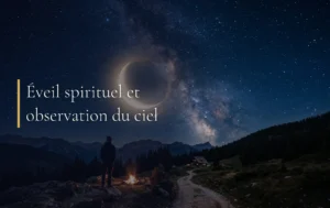 Un ciel étoilé et une lune brillante symbolisent l éveil spirituel lors de l observation céleste