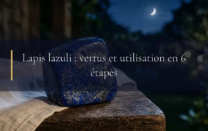 Une pierre de lapis lazuli constellée de pyrite dorée évoque le ciel nocturne