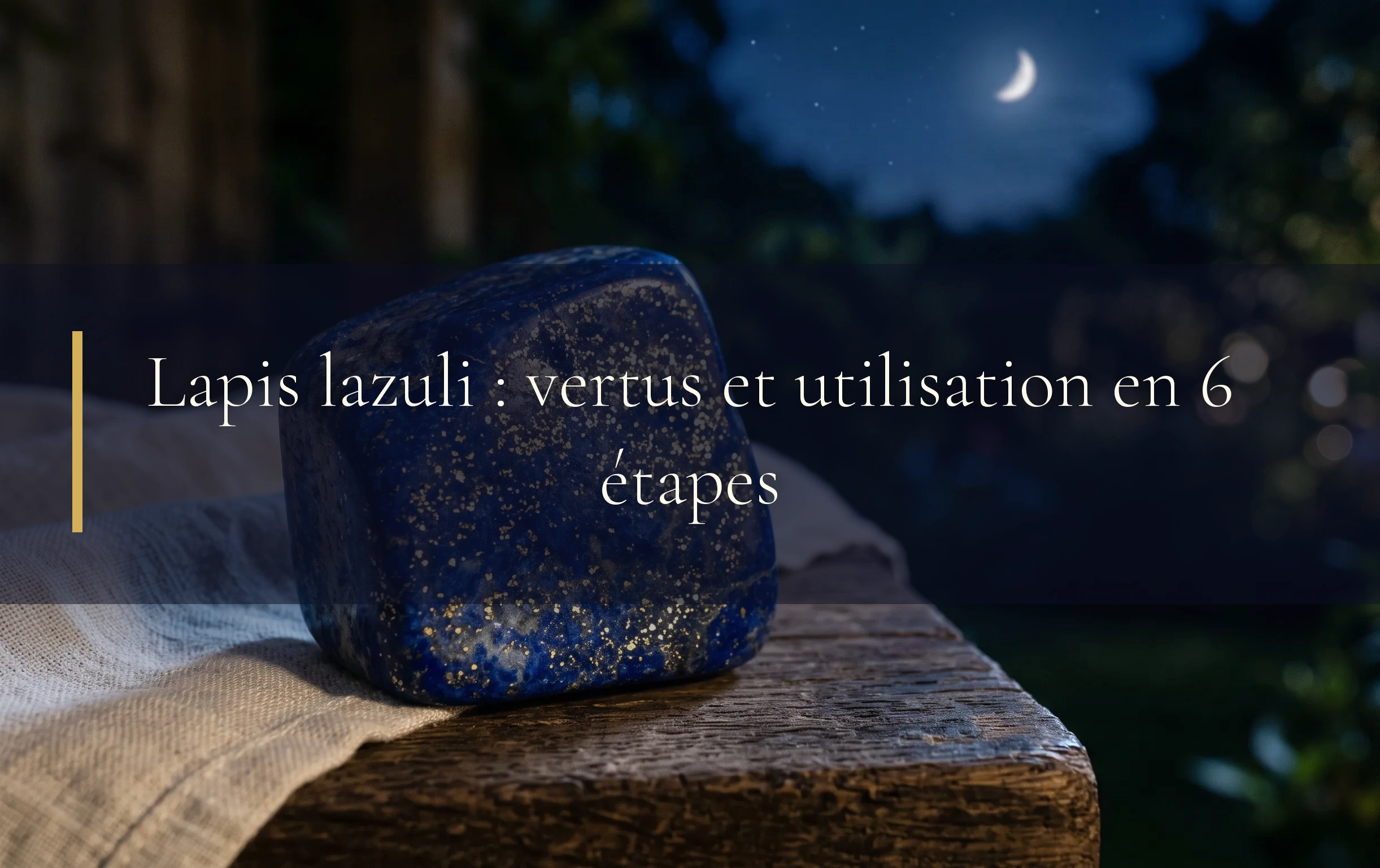 Une pierre de lapis lazuli constellée de pyrite dorée évoque le ciel nocturne